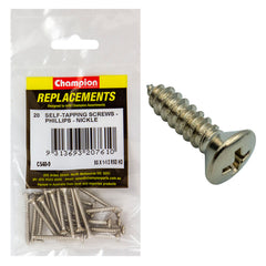 Champion - Self Tapping Screws - Rsd - Phillips - 4.2 x 38mm - Nickel Plated | C540-9