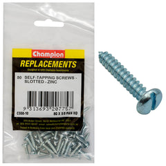 Champion - Self Tapping Screws - Pan - Slot - 4.2 x 16mm - Zinc Plated | C550-10