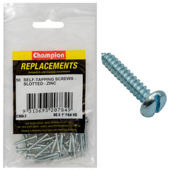 Champion - Self Tapping Screws - Pan - Slot - 3.5 x 25mm - Zinc Plated | C560-3