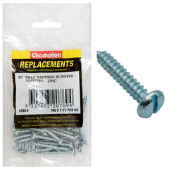 Champion - Self Tapping Screws - Pan - Slot - 4.8 x 38mm - Zinc Plated | C560-8