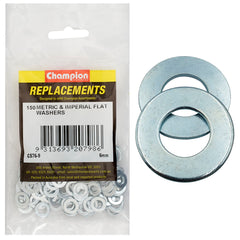 Champion - WASHERS-FLAT-STEEL-M6 x 12.5 x 1.2mm-ZINC PLATED | C576-9