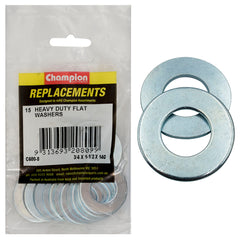 Champion - WASHERS-FLAT-HEAVY DUTY-M19 x 38 x 2mm-ZINC PLATED | C600-8