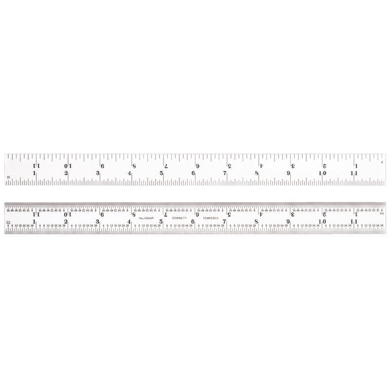 Starrett - Steel Rule 12in 4R Grad | C604R-12