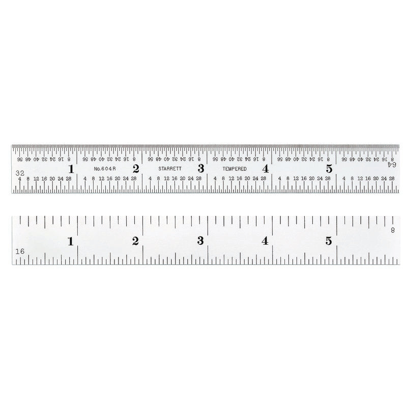Starrett - Steel Rule 6in 4R Grad | C604R-6