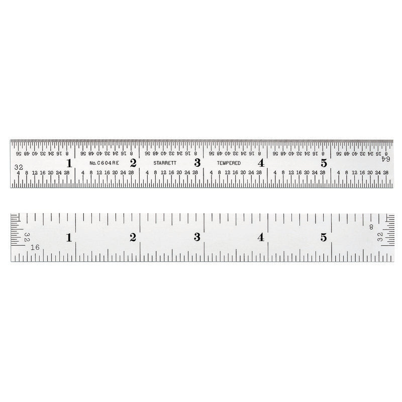 Starrett - Steel Rule 6in 4R Grad End Graduations | C604RE-6