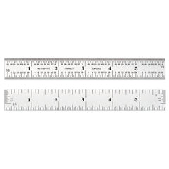 Starrett - Steel Rule 6in 4R Grad End Graduations | C604RE-6