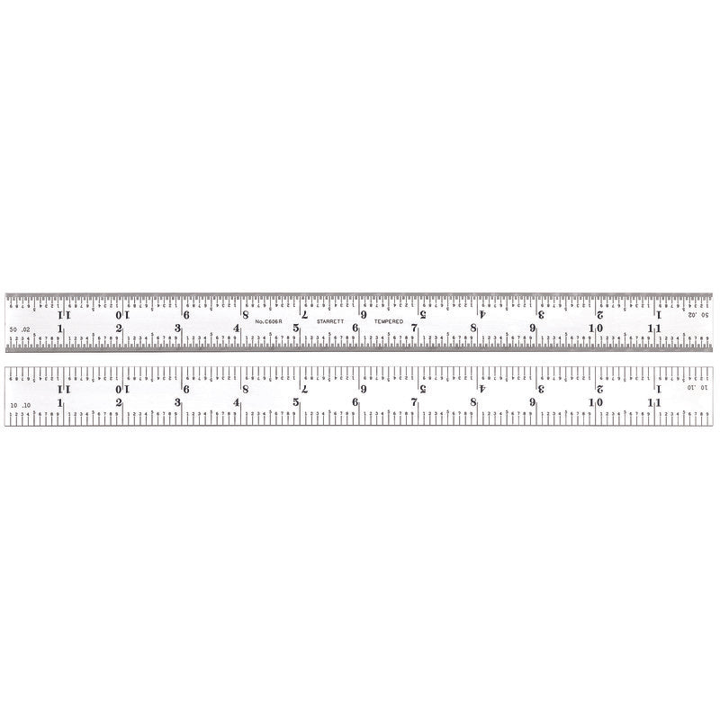 Starrett - Steel Rule 12in 6R Grad | C606R-12