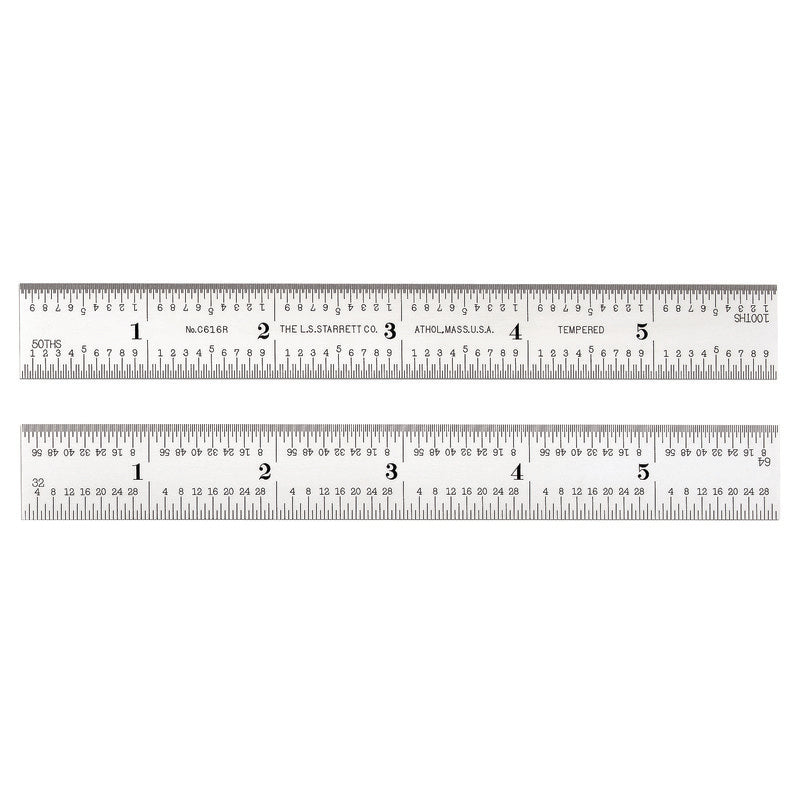 Starrett - Steel Rule 6in 16R Grad | C616R-6