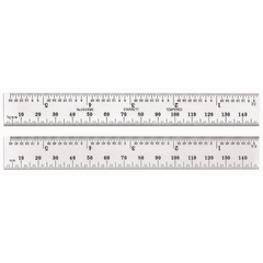 Starrett - Steel Rule with SLC- Spring-Tempered- 150mm- #36 Grads | C636ME-150W/SLC