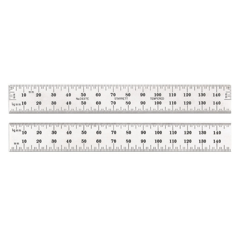 Starrett - Steel Rule 150mm No. 37 Grad End Graduations | C637E-150