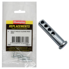 Champion - Clevis Pins - Multi Hole - 3/16" x 1" - Zinc Plated | C72-1