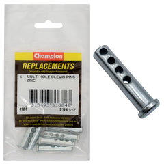 Champion - Clevis Pins - Multi Hole - 5/16" x 1 - 1/2" - Zinc Plated | C72-5