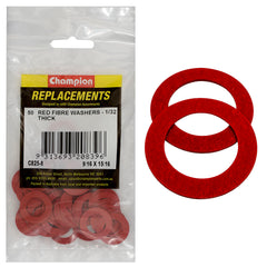 Champion - WASHERS-FLAT-FIBRE-9/16" x 15/16" x 1/32"-RED | C825-8