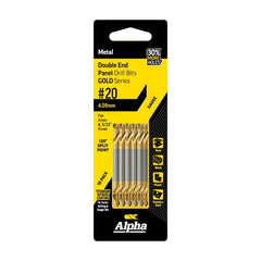 ALPHA No.20 Gauge (4.09mm) Double Ended Panel Drill Bit - Gold Series 10 pce Trade Pack No.20