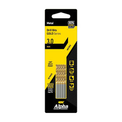 ALPHA 3mm Jobber Drill Bit - Gold Series 10 pce Trade Pack 3mm