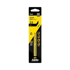 Carded 3.9mm Jobber Drill Bit - Gold Series Carded 3.9mm