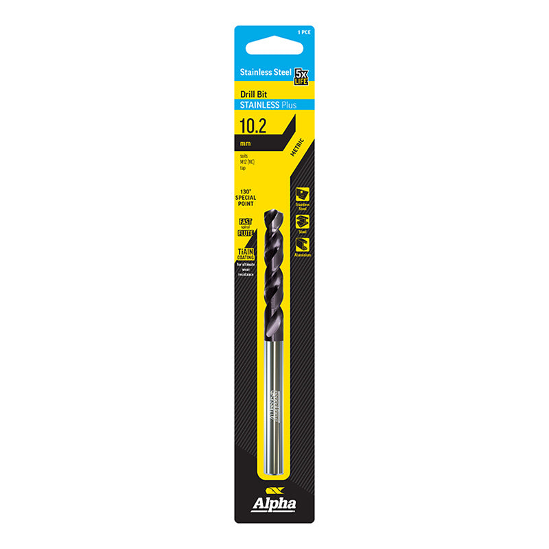 10.2mm Stainless Plus Metric Drill Bit | Carded 10.2mm Stainless