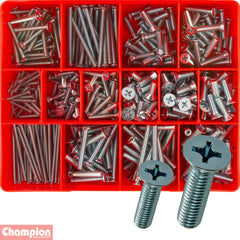 Champion - Metric Machine Screws Phillips / Countersunk - Zinc Plated Assortment | CA1786