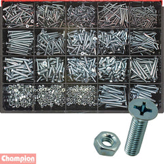 Champion - Metric Machine Screw & Nut Phillips/Countersunk Zinc Plated Master Kit | CA2710