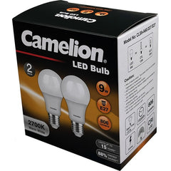 Power DC - CAMELION LED Light Globe 9W 240V Edison - Warm 2700K 2Pc | CACLS9E27W/2