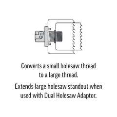 Adaptor to convert Small to Large Hole Saw Arbors and Prolock Stepped Adaptor - Card of 2. Adaptor to