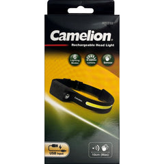 Power DC - Camelion Rechargeable Head Light-High Bright Cob Light-Black Head Band | CART218