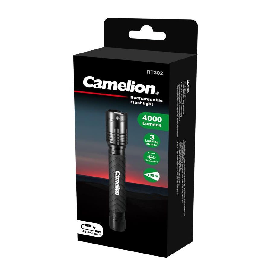 Power DC - Camelion 76W Cob Led Usb-C Rechargeable Torch Inc 18650 Li-Ion Battery | CART302
