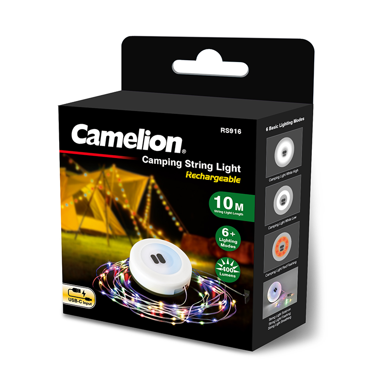 Power DC - Colourful 2-In-1 Rechargeable Camping And String Light | CATRS916