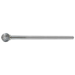 ITM - HOLEMAKER CARBIDE BURR, BALL SHAPE, 3/8" DIAMETER, 1/4" X 6" EXTENDED SHANK, DC | CB-SD3L6