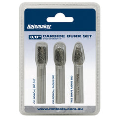 ITM - HOLEMAKER CARBIDE BURR SET, BLISTER PACK, 3PCE SB3, SC3, SF3, | CB-SET-03