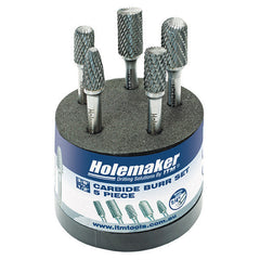 ITM - HOLEMAKER CARBIDE BURR SET, 1/4" SHANK, 5PCE SB3, SB5, SC3, SC5, SF3 | CB-SET-05
