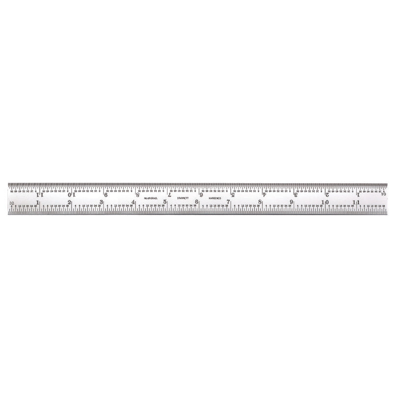 Starrett - 12in Blade 4R Grad Satin Chrome | CB12-4R