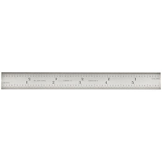 Starrett - Combination Square 6in 16R Grad Satin Chrome | CB33J-16R