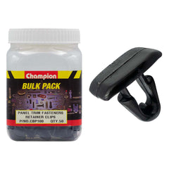 Champion - Retainer Clips :black Length:11mm Stem Dia: 7mm Head:9 x 13mm | CBP100