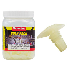 Champion - Weather Seal Clips :clear Length:13mm Stem Dia: 6mm Head:16 x 7mm | CBP16