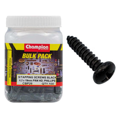 Champion - SELF TAPP SCREWS PAN PHILLIPS 4.2 x 19mm BLACK | CBP28