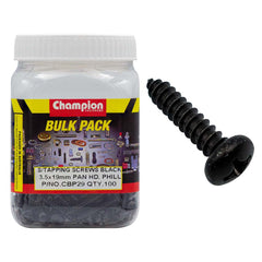 Champion - SELF TAPP SCREWS PAN PHILLIPS 3.5 x 19mm BLACK | CBP29