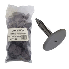 Champion - Xmas Tree Clips :grey Length:39.5mm Stem Dia: 7.5mm Head:34.2mm | CBP30