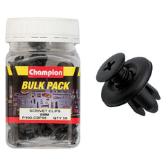 Champion - Scrivets - Colour: Black - Length: 12.5mm - Hole: 8.4 - 10.2mm - Head: 18mm | CBP55