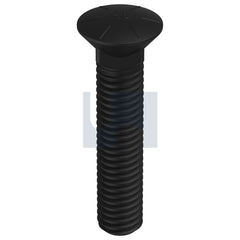 Hobsons - 1/2" x 2-1/2" - Plow Bolt Sq Neck - Plain - Grade 8 - UNC - Qty 50 | CBPG8PC0500250