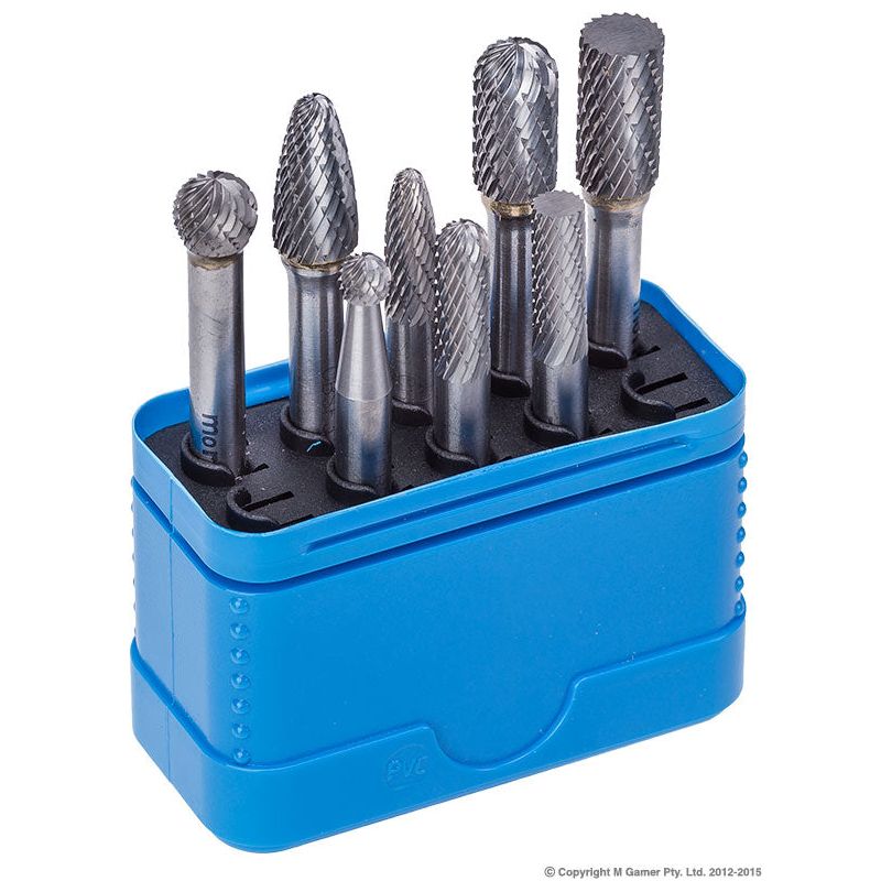 Morrisflex - 1/4" & 3/8" Head  Carbide Burr 8 Piece Set | CBSET8