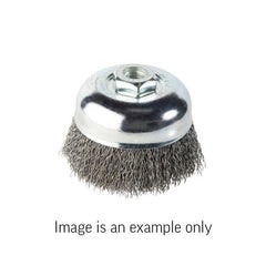 Union Cup Brush Crimped Wire High Carbon Steel 65mm Dia M10