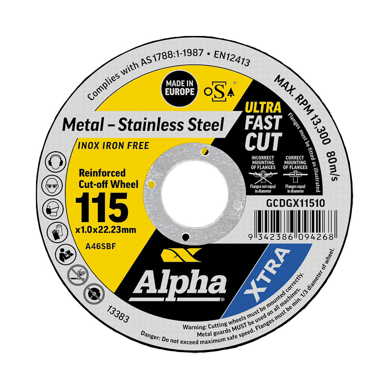 Cutting Disc 115 x 1mm XTRA Carded (Pk 10)