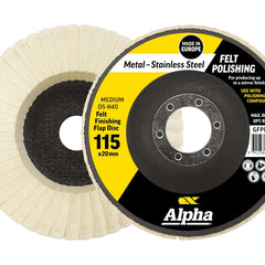 Felt Polishing Flap Disc 115mm Medium D5-H40 Carded (Pk 1)