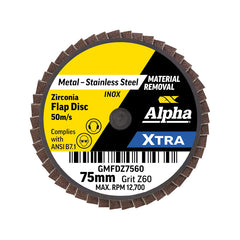 Mini Flap Disc R Type 75mm Z60 Grit XTRA Carded (Pk 1)