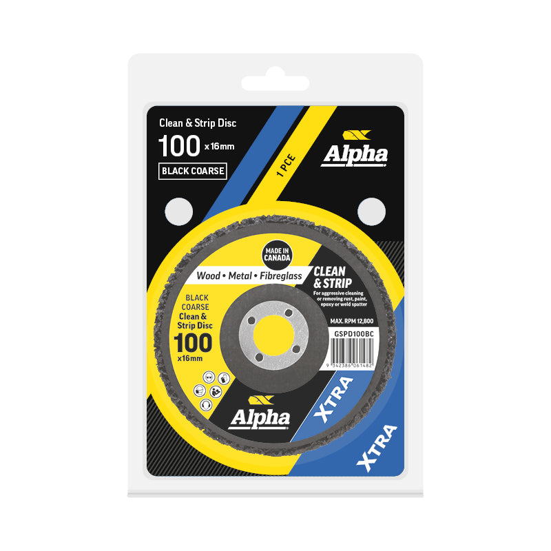 Clean & Strip Disc 100mm Black coarse XTRA Carded