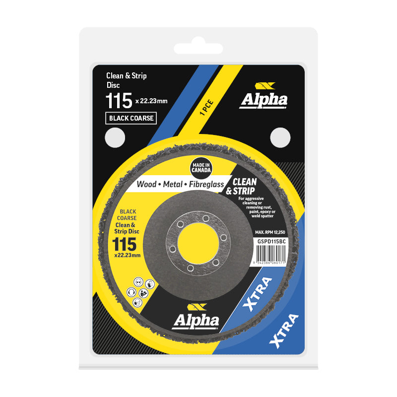 Clean & Strip Disc 115mm Black coarse XTRA Carded