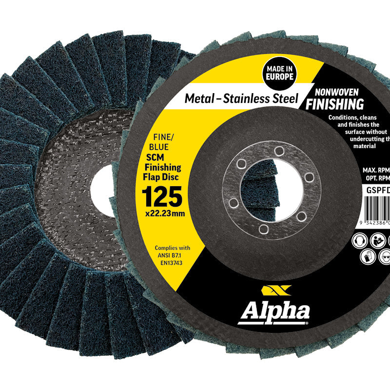 Flap Disc Surface Finishing 125mm Fine / Blue SCM Carded (Pk 1)
