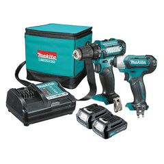 Makita Tools - 2 Piece Combo Kit - DF333DZ TD110DZ 2 x BL1021B DC10SB Bag (831274-0) | CLX224SA