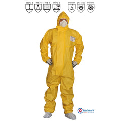 Maxisafe - Bioshield Coveralls Yellow Type 3/4/5/6 - Medium - Carton Of 50 | COB609-M-50